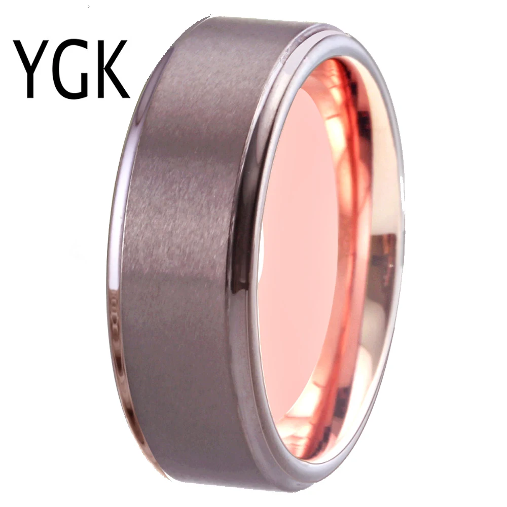 8mm Men's jewelry Gunmetal Tungsten Ring Rose Golden inside Wedding Band Engagement Ring Free Shipping Anniversary Gift Rings
8mm Men's jewelry Gunmetal Tungsten Ring Rose Golden inside Wedding Band Engagement Ring Free Shipping Anniversary Gift Rings