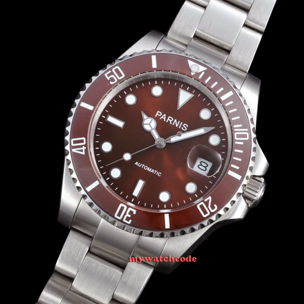 40mm Parnis coffee dial MIYOTA automatic movement sapphire glass Mens Watch P385
40mm Parnis coffee dial MIYOTA automatic movement sapphire glass Mens Watch P385