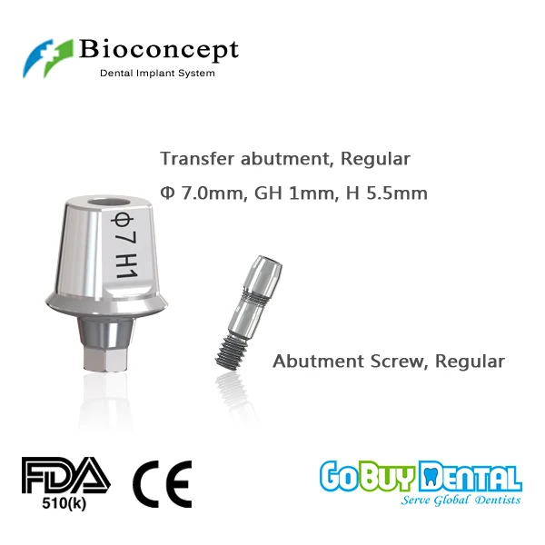 Bioconcept BV Hex Regular transfer abutment φ7.0mm, GH 1mm, H 5.5mm (331410)
Bioconcept BV Hex Regular transfer abutment φ7.0mm, GH 1mm, H 5.5mm (331410)