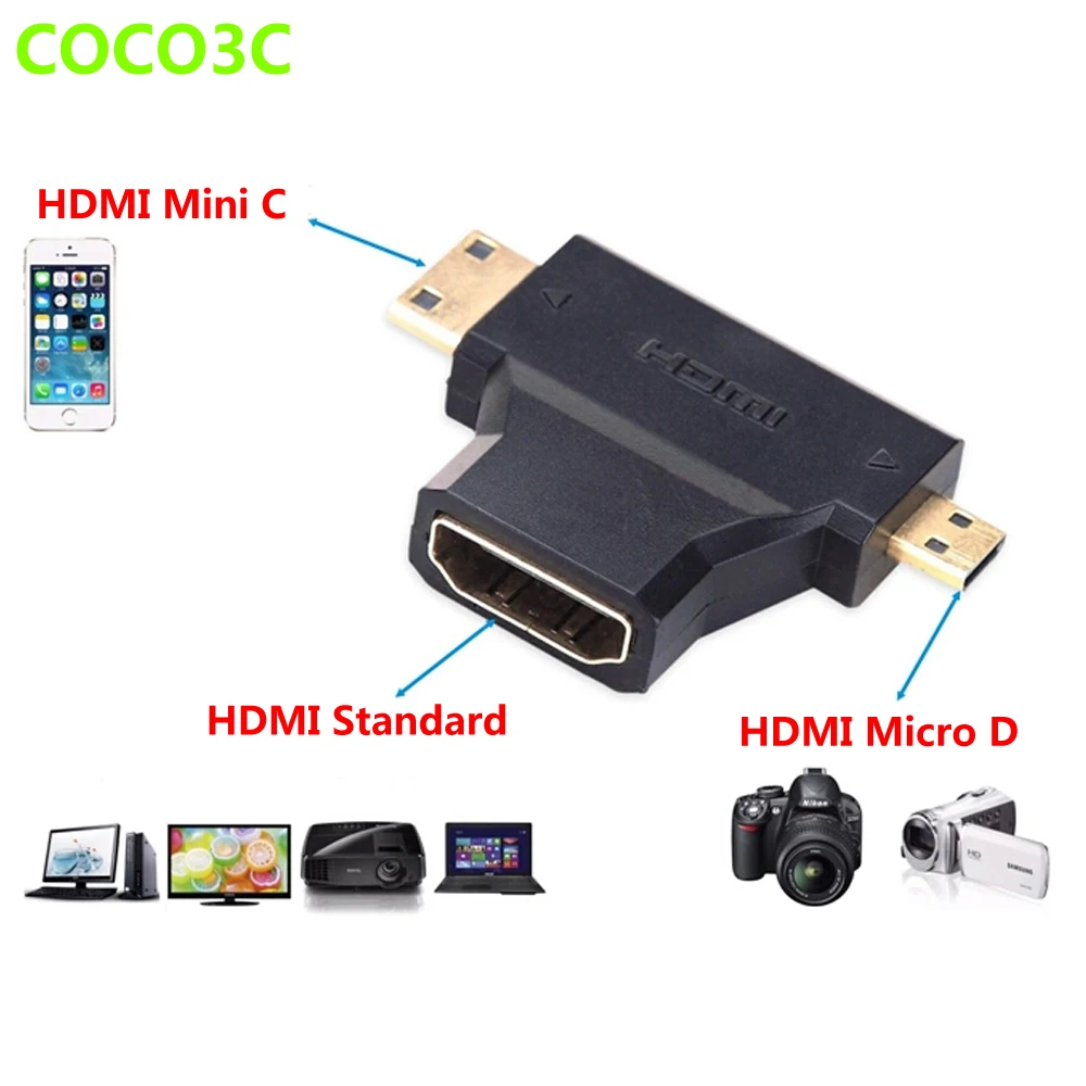180 degree 3 in 1 HDMI 1.4 A Female to Micro D Mini C Male port Adapter for HDTV Protector Camera Tablet 24K 1080P converter
180 degree 3 in 1 HDMI 1.4 A Female to Micro D Mini C Male port Adapter for HDTV Protector Camera Tablet 24K 1080P converter