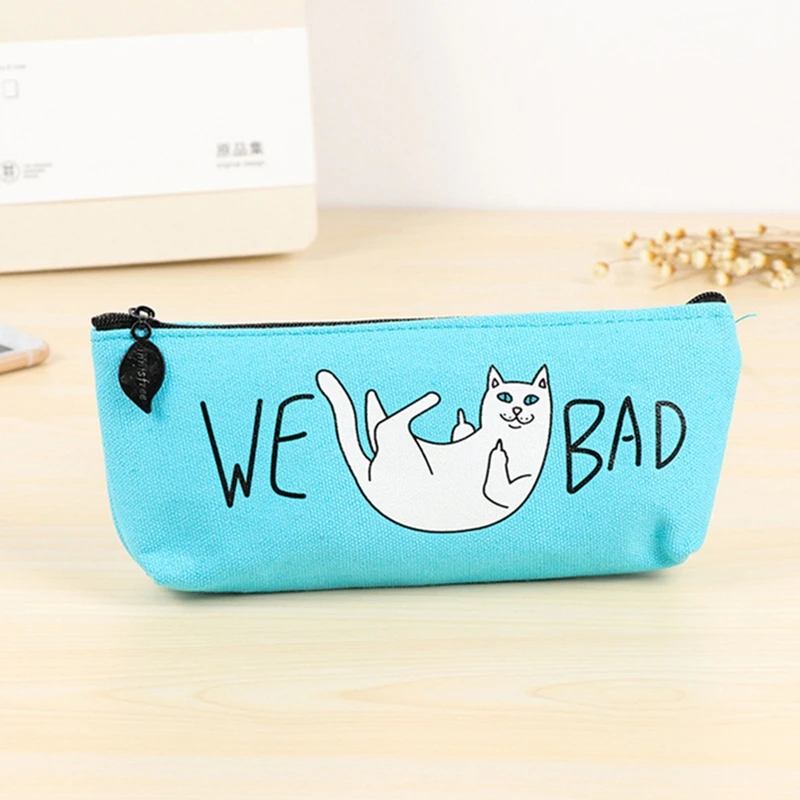 Kawaii Cute We Bad Cat Pencil Case Storage Organizer Canvas Zipper Pencilcase Women Cosmetics Pen Pouch Makeup Bag Stationery
Kawaii Cute We Bad Cat Pencil Case Storage Organizer Canvas Zipper Pencilcase Women Cosmetics Pen Pouch Makeup Bag Stationery