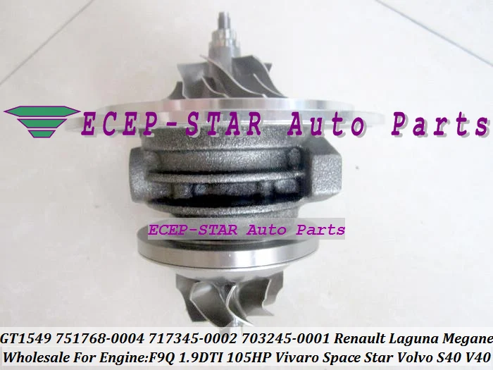 TURBO Cartridge CHRA GT1544S 700830 701796 454165 702339 703753 701000 For Renault Megane Laguna Scenic Espace Clio F9Q F8Q 1.9L
TURBO Cartridge CHRA GT1544S 700830 701796 454165 702339 703753 701000 For Renault Megane Laguna Scenic Espace Clio F9Q F8Q 1.9L