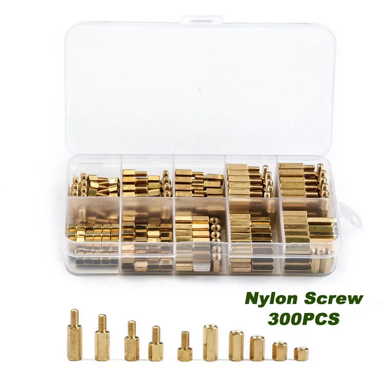 300 PCS M3 Brass Copper Pillar Stand Off Kit Hex Column Spacer Threaded Screw Nut Fastener Tool
300 PCS M3 Brass Copper Pillar Stand Off Kit Hex Column Spacer Threaded Screw Nut Fastener Tool