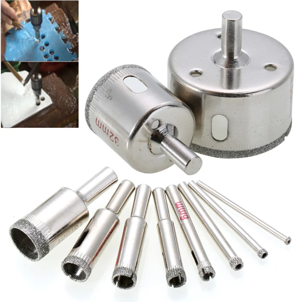 10pcs Diamond Hole Saw Marble Drill Bit Set 3-50mm For Glass Ceramic Tile Drilling Tools
10pcs Diamond Hole Saw Marble Drill Bit Set 3-50mm For Glass Ceramic Tile Drilling Tools