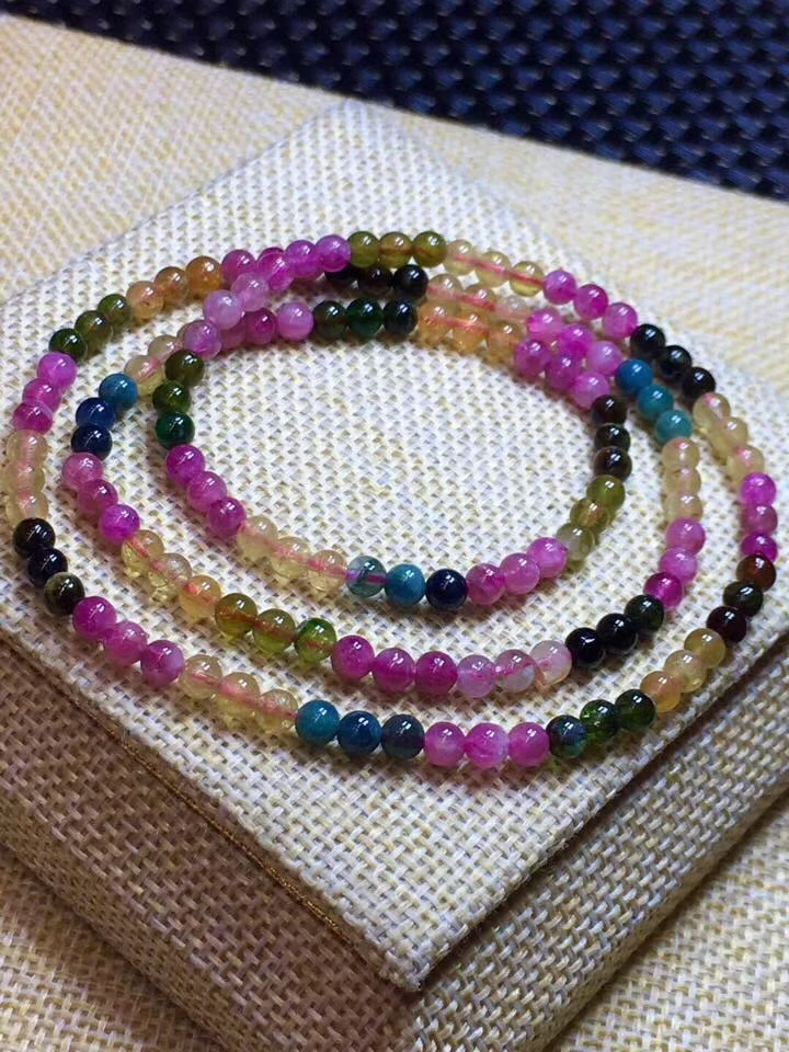 Natural Brazil Colorful Tourmaline Bracelet 3 Laps Clear Round Beads 4.7mm Crystal Brazil Chain Healing Stone AAAA
Natural Brazil Colorful Tourmaline Bracelet 3 Laps Clear Round Beads 4.7mm Crystal Brazil Chain Healing Stone AAAA