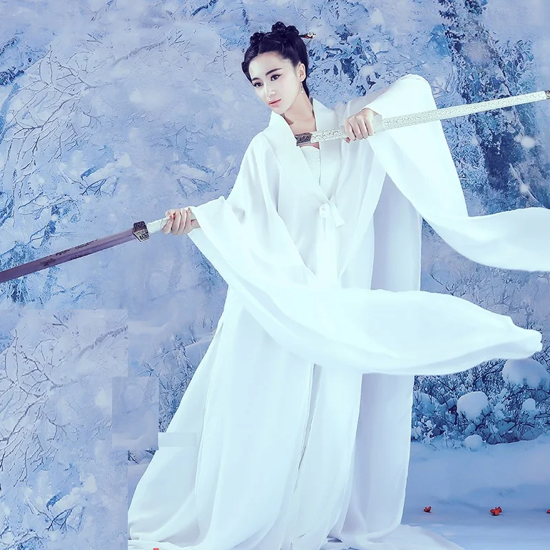 White Dragon Fairy Swordlady Costume Hanfu Stage Performance Hanfu Costume Photography or Dance Costume for Women
White Dragon Fairy Swordlady Costume Hanfu Stage Performance Hanfu Costume Photography or Dance Costume for Women