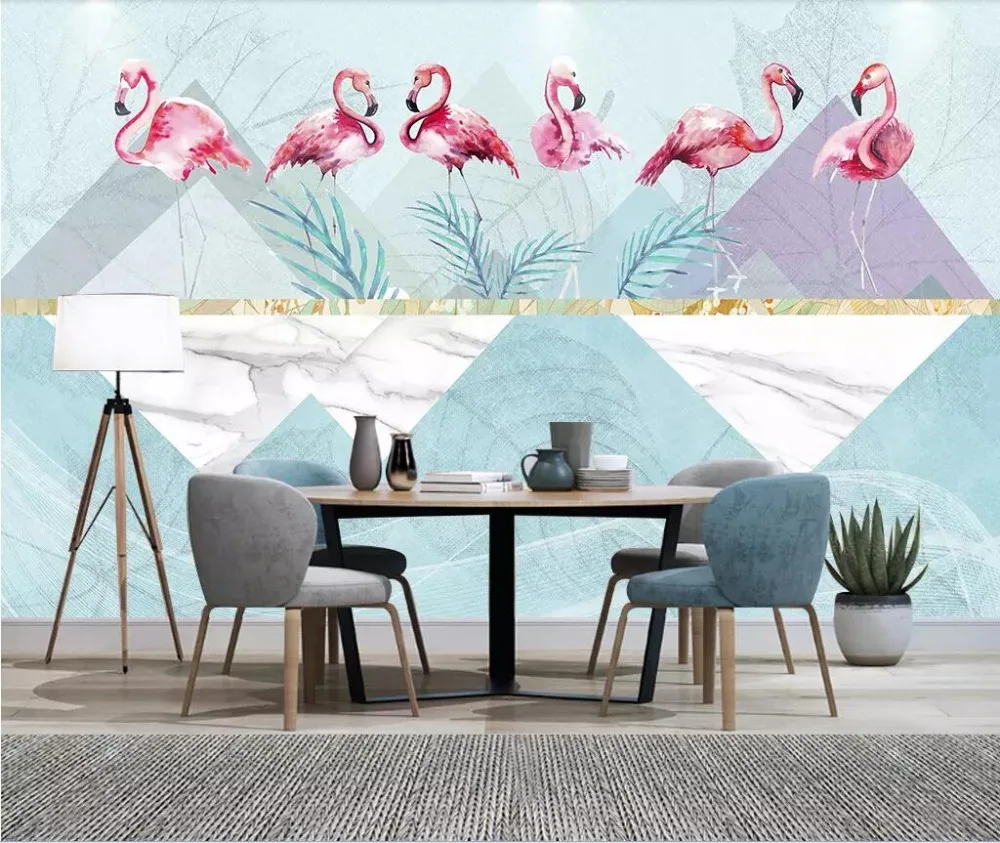 Nordic fresh hand painted water color flowers flamingos design living room bedroom background wall painting
Nordic fresh hand painted water color flowers flamingos design living room bedroom background wall painting
