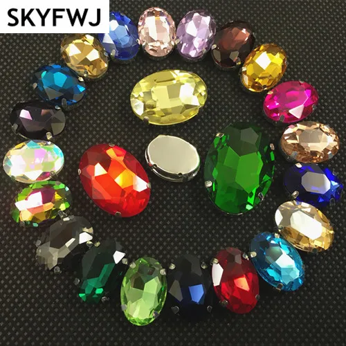 All Colors 6x8,8x10,10x14,13x18,18x25,20x30mm Glass Crystal Oval fancy stone with Metal claw setting Sewing Rhinestones
All Colors 6x8,8x10,10x14,13x18,18x25,20x30mm Glass Crystal Oval fancy stone with Metal claw setting Sewing Rhinestones