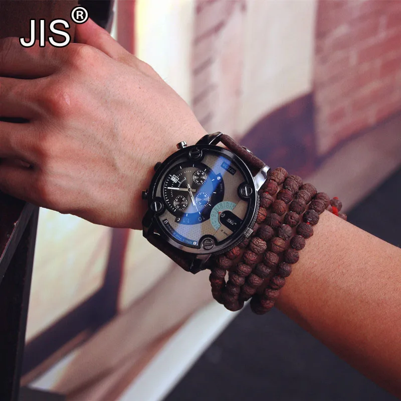 JIS Brand Blue Glass Большой циферблат, черные кожаные кварцевые мужские часы, модные повседневные часы, спортивные военные наручные часы relojio
JIS Brand Blue Glass Большой циферблат, черные кожаные кварцевые мужские часы, модные повседневные часы, спортивные военные наручные часы relojio