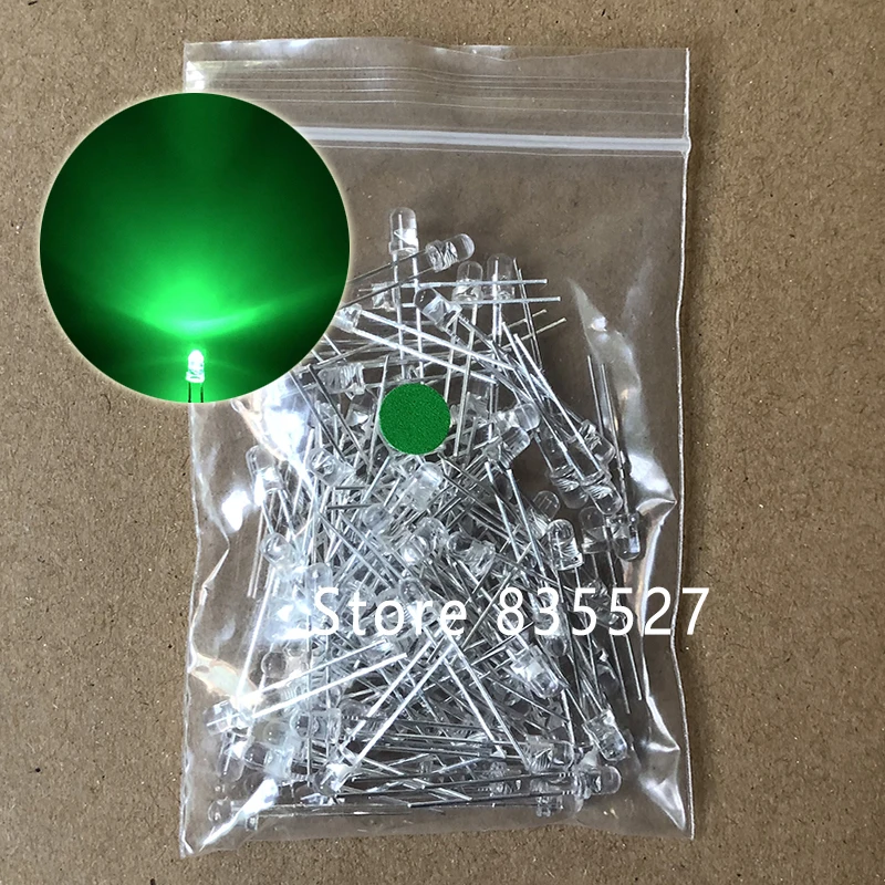 100PCS/LOT 3MM F3 round head water clear emerald green super bright LED light emitting diode lamp beads for DIY lights DIP 
100PCS/LOT 3MM F3 round head water clear emerald green super bright LED light emitting diode lamp beads for DIY lights DIP