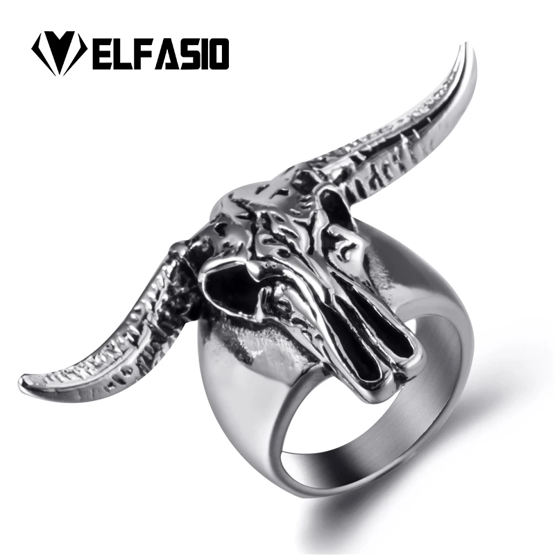 Elfasio Men's Boy's Large Horn Goat Skull 316L Stainless Steel Biker Ring Jewelry Size 8, 9, 10, 11, 12, 13
Elfasio Men's Boy's Large Horn Goat Skull 316L Stainless Steel Biker Ring Jewelry Size 8, 9, 10, 11, 12, 13