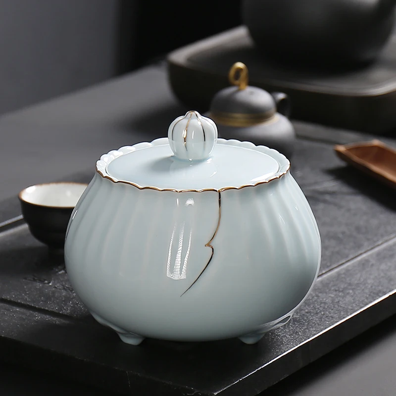 porcelain tea caddies Chinese ceramic canister small holder for tea sealed tin
porcelain tea caddies Chinese ceramic canister small holder for tea sealed tin