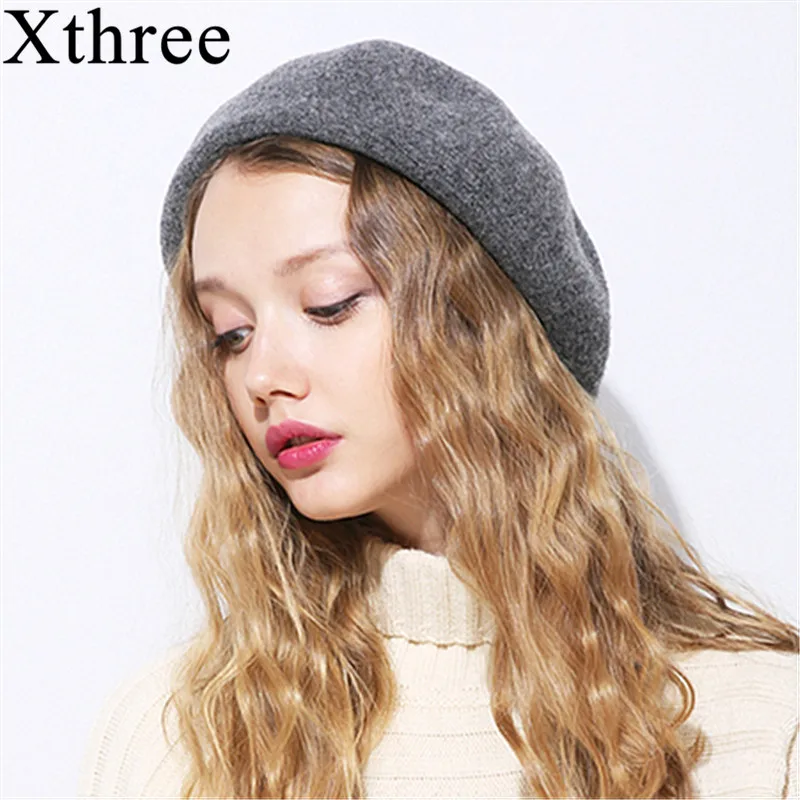 Xthree fashion Winter women knitted beret hat for girl solid wool warm berets fashion cap
Xthree fashion Winter women knitted beret hat for girl solid wool warm berets fashion cap