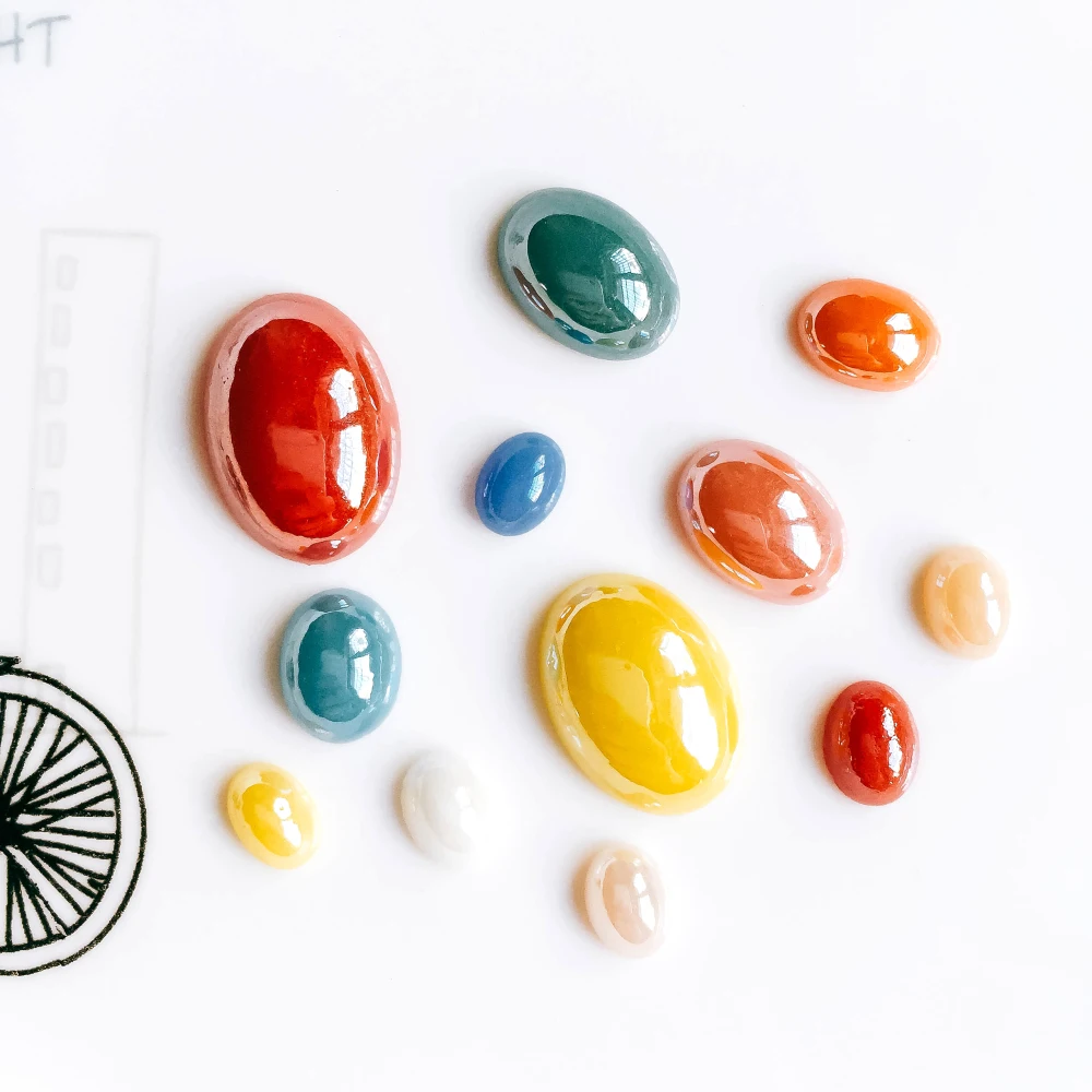 Mixed Colors Oval Ceramics Porcelain Glass Cabochons Flat Back Cameo Stone Supplies for DIY Jewelry Finding
Mixed Colors Oval Ceramics Porcelain Glass Cabochons Flat Back Cameo Stone Supplies for DIY Jewelry Finding
