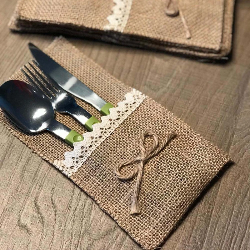 24PCS Country Wedding Table Silverware Holder Natural Burlap Cutlery Pockets Fork Pockets rustic wedding decoration centerpieces
24PCS Country Wedding Table Silverware Holder Natural Burlap Cutlery Pockets Fork Pockets rustic wedding decoration centerpieces