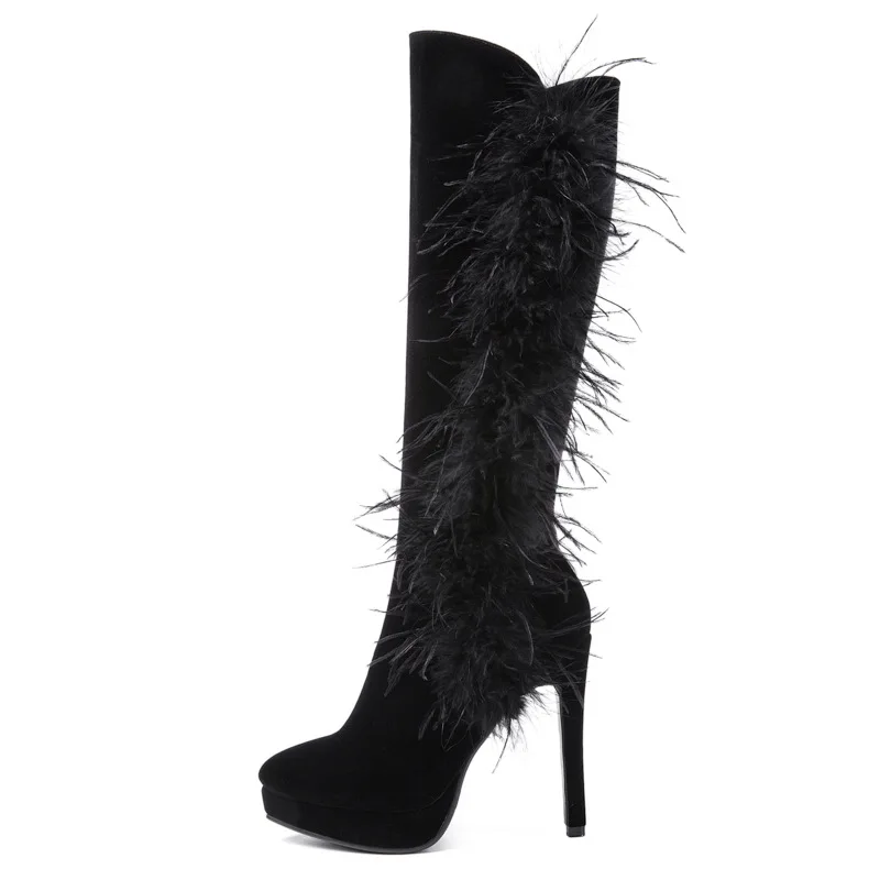Newest platform high heels over knee boots womens black feather decor ladies shoes zipper boots winter 2018 bota feminina newest
Newest platform high heels over knee boots womens black feather decor ladies shoes zipper boots winter 2018 bota feminina newest