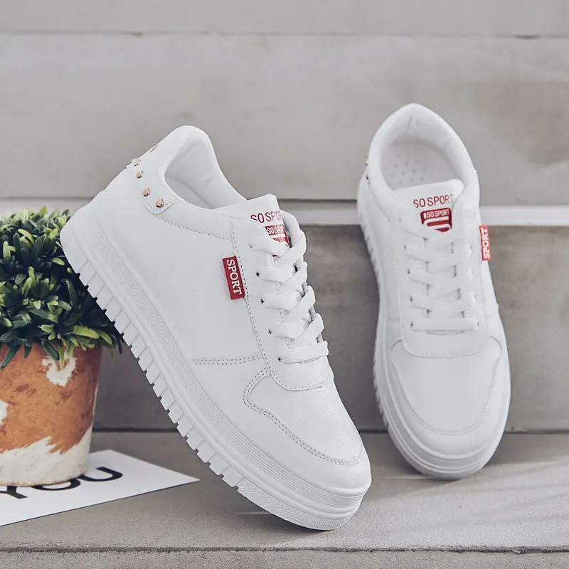 Fitness Women Shoes Thick Vogue White Shoe Leather Allmatch Flat Sports Shoes Woman Korean Version Students Skateboarding Shoes
Fitness Women Shoes Thick Vogue White Shoe Leather Allmatch Flat Sports Shoes Woman Korean Version Students Skateboarding Shoes
