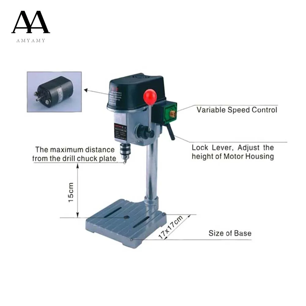 AMYAMY Mini Drill Press Bench drill Small electric Drill Machine Work Bench 220V 150W EU plug 5158
AMYAMY Mini Drill Press Bench drill Small electric Drill Machine Work Bench 220V 150W EU plug 5158