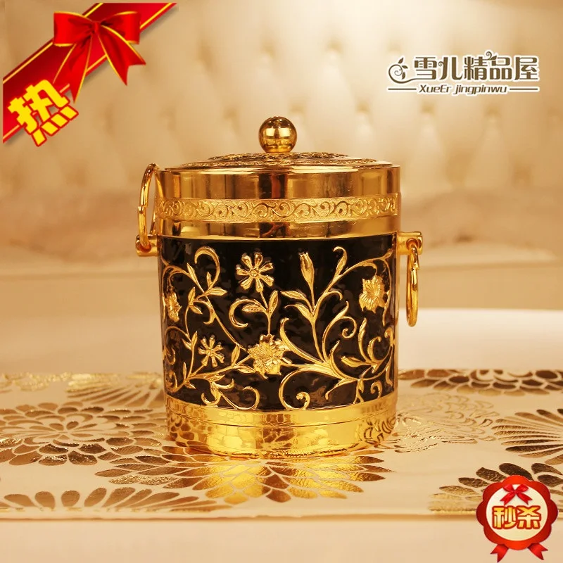 KTV ice bucket new European carve patterns or designs on woodwork gold-plated metal glue no oxidation heat insulation barrels/sp
KTV ice bucket new European carve patterns or designs on woodwork gold-plated metal glue no oxidation heat insulation barrels/sp
