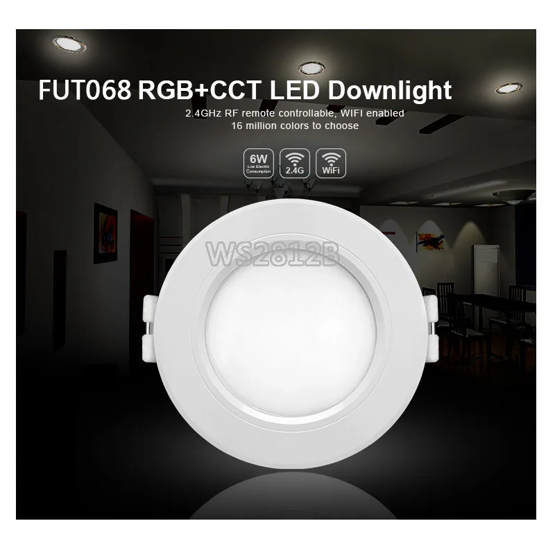 Smart 6 Вт RGB + CCT светодиодный светильник 110 В 220 В с регулируемой яркостью, Встраиваемый светодиодный потолочный светильник, совместимый с пультом дистанционного управления FUT092/WIFI
Smart 6 Вт RGB + CCT светодиодный светильник 110 В 220 В с регулируемой яркостью, Встраиваемый светодиодный потолочный светильник, совместимый с пультом дистанционного управления FUT092/WIFI