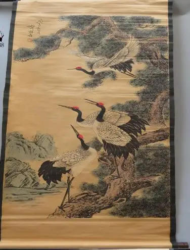 Редкая ручная роспись QingDyansty Вертикальная катушка прокрутки Античная Каллиграфия Живопись, китайская живопись краны, бесплатная доставка
Редкая ручная роспись QingDyansty Вертикальная катушка прокрутки Античная Каллиграфия Живопись, китайская живопись краны, бесплатная доставка
