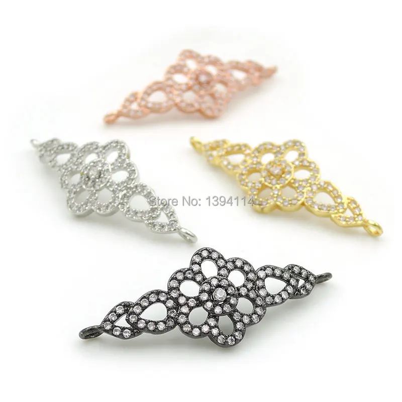 35*13*3mm Micro Pave Clear CZ Arc Bar Connector With Flower Fit For Women As DIY Bracelets Accessory
35*13*3mm Micro Pave Clear CZ Arc Bar Connector With Flower Fit For Women As DIY Bracelets Accessory