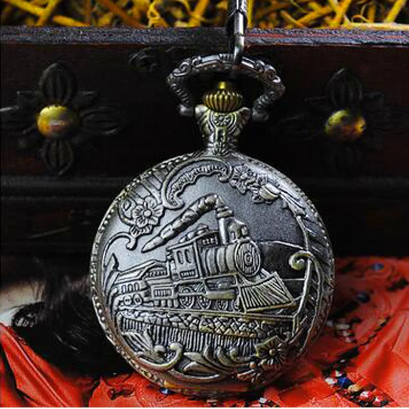 Running Steam Train Pocket Watch Chain black Metal Dress Casual Men Women Fob Watch Antique Fashion
Running Steam Train Pocket Watch Chain black Metal Dress Casual Men Women Fob Watch Antique Fashion
