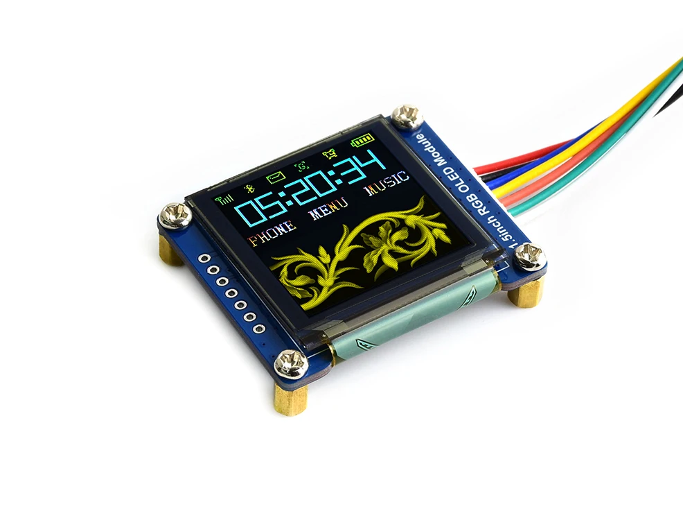 128x128, General 1.5inch RGB OLED display Module, 16-bit high color, Display color: RGB, 65K colors
128x128, General 1.5inch RGB OLED display Module, 16-bit high color, Display color: RGB, 65K colors