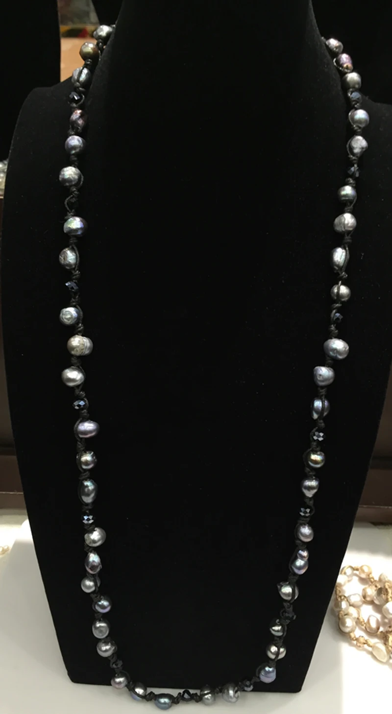 Casual Sporty Baroque Long Fresh water Pearl and Crystal necklace Trendy Jewelry for women Black color Free shipping
Casual Sporty Baroque Long Fresh water Pearl and Crystal necklace Trendy Jewelry for women Black color Free shipping