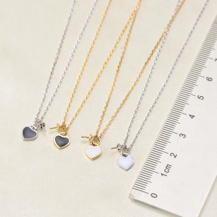 S925 Sterling Silver Heart Pendant Necklace Settings Women DIY Pearl Pendant Chain Accessory Silver&Gold Color 3Pcs/Lot
S925 Sterling Silver Heart Pendant Necklace Settings Women DIY Pearl Pendant Chain Accessory Silver&Gold Color 3Pcs/Lot