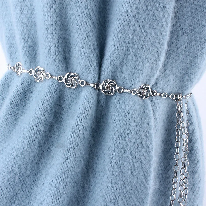 fashion ladies rhinestone thin flower metal gold waist chain belts for women silver dresses female luxury ceinture femme
fashion ladies rhinestone thin flower metal gold waist chain belts for women silver dresses female luxury ceinture femme