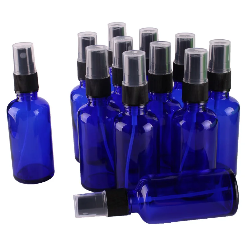 12pcs 50ml Cobalt Blue Glass Spray Bottle w/ Black Fine Mist Sprayer essential oil bottles empty cosmetic containers
12pcs 50ml Cobalt Blue Glass Spray Bottle w/ Black Fine Mist Sprayer essential oil bottles empty cosmetic containers