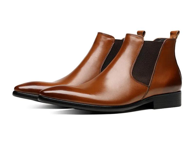 Fashion Black / Brown Pointed Toe Chelsea Boots Mens Dress Boots Genuine Leather Office Shoes Male Ankle Boots
Fashion Black / Brown Pointed Toe Chelsea Boots Mens Dress Boots Genuine Leather Office Shoes Male Ankle Boots