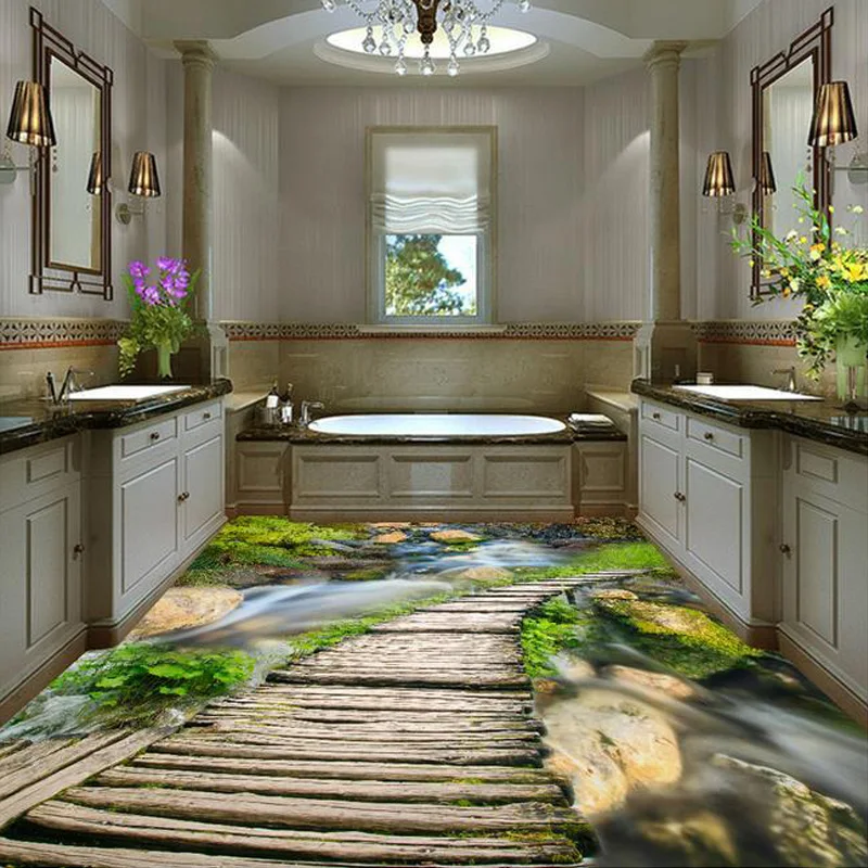 beibehang Custom Photo Floor Wallpaper Creek Wooden Bridge Nature Landscape 3D Floor Decor Paintings PVC Self-adhesive Floor
beibehang Custom Photo Floor Wallpaper Creek Wooden Bridge Nature Landscape 3D Floor Decor Paintings PVC Self-adhesive Floor