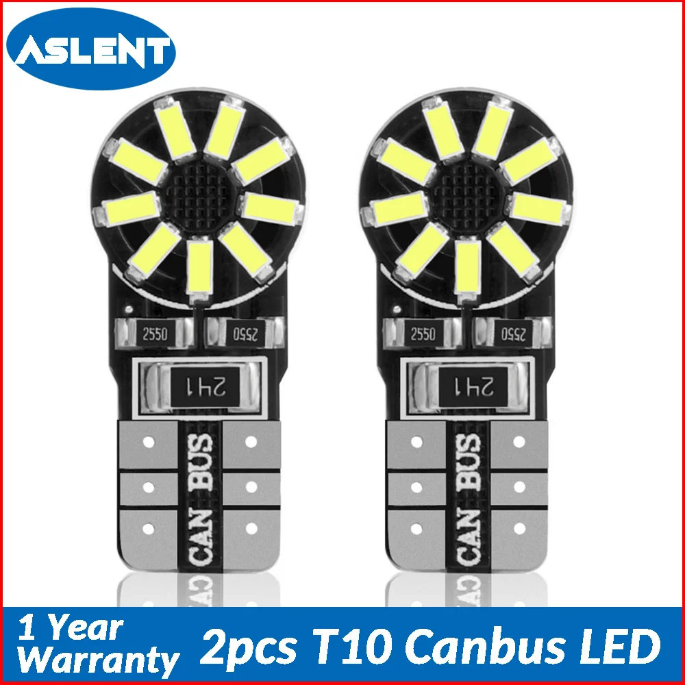 Aslent 2pcs T10 Canbus Error Free W5W 194 LED Car Light Bulbs 6000K Clearance Door light Turn Signal Reading Light 12V for Auto
Aslent 2pcs T10 Canbus Error Free W5W 194 LED Car Light Bulbs 6000K Clearance Door light Turn Signal Reading Light 12V for Auto