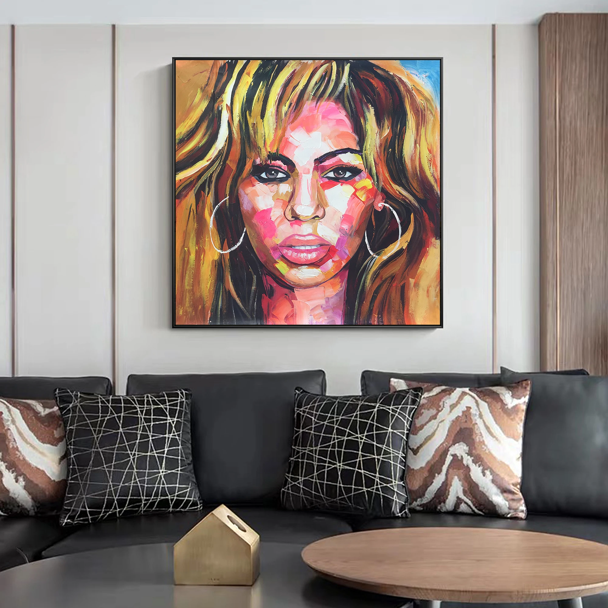 Francoise Nielly Beyonce Singer portrait canvas painting Palette knife Face Oil painting Impasto wall picture for living room
Francoise Nielly Beyonce Singer portrait canvas painting Palette knife Face Oil painting Impasto wall picture for living room