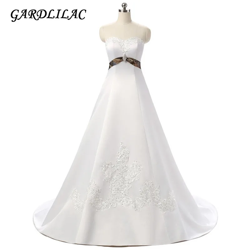 Gardlilac White Satin Camouflage Wedding Dresses 2021 Long Plus Size Bridal Gown
Gardlilac White Satin Camouflage Wedding Dresses 2021 Long Plus Size Bridal Gown