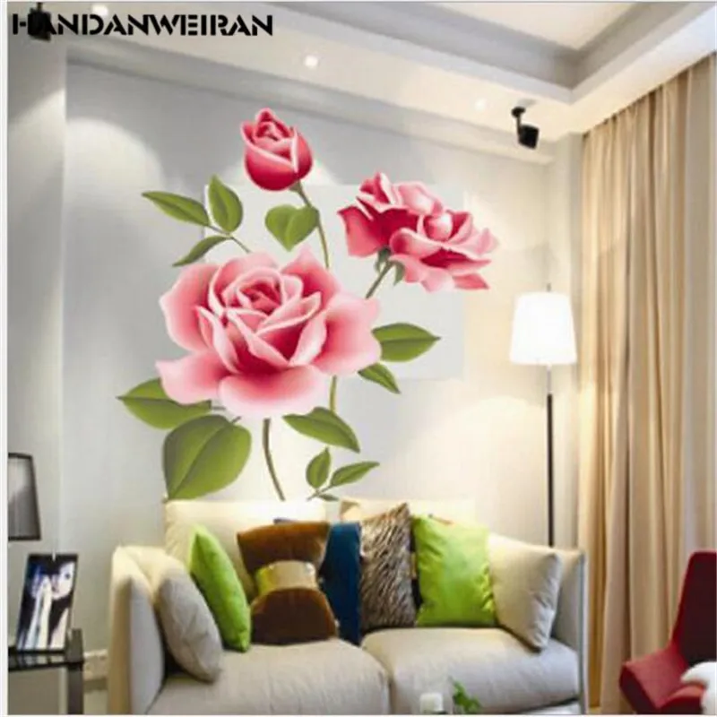 1Pcs Romantic 3D Rose Flower Wall Sticker Living Room Bedroom TV Background Home Decoration Mural Art Stickers 50 * 70CM
1Pcs Romantic 3D Rose Flower Wall Sticker Living Room Bedroom TV Background Home Decoration Mural Art Stickers 50 * 70CM