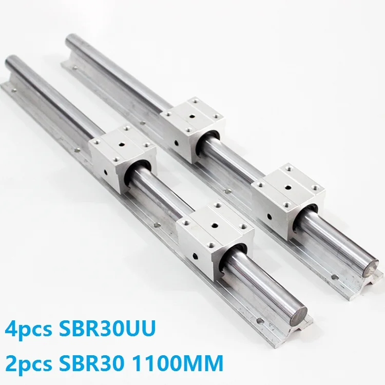 2pcs SBR30 -L 1100mm linear guide support rail + 4pcs SBR30UU linear bearing blocks linear rail
2pcs SBR30 -L 1100mm linear guide support rail + 4pcs SBR30UU linear bearing blocks linear rail