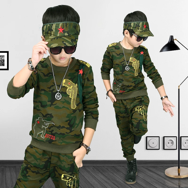 2019 Spring Fall New Boys Camouflage Clothing Set 2 Pcs Children's Splicing Sports Suit Male Kids Military Uniform Twinset B127
2019 Spring Fall New Boys Camouflage Clothing Set 2 Pcs Children's Splicing Sports Suit Male Kids Military Uniform Twinset B127