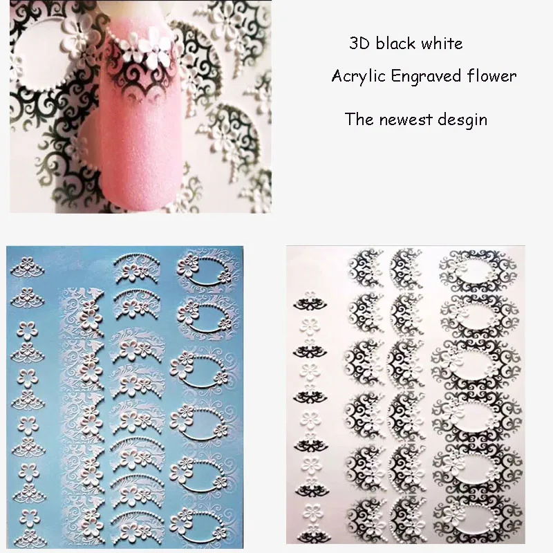 1pc 3D Acrylic Engraved flower Nail Sticker Embossed white black lace Flower Water Decals Empaistic Nail Water Slide DecalsZ0108
1pc 3D Acrylic Engraved flower Nail Sticker Embossed white black lace Flower Water Decals Empaistic Nail Water Slide DecalsZ0108