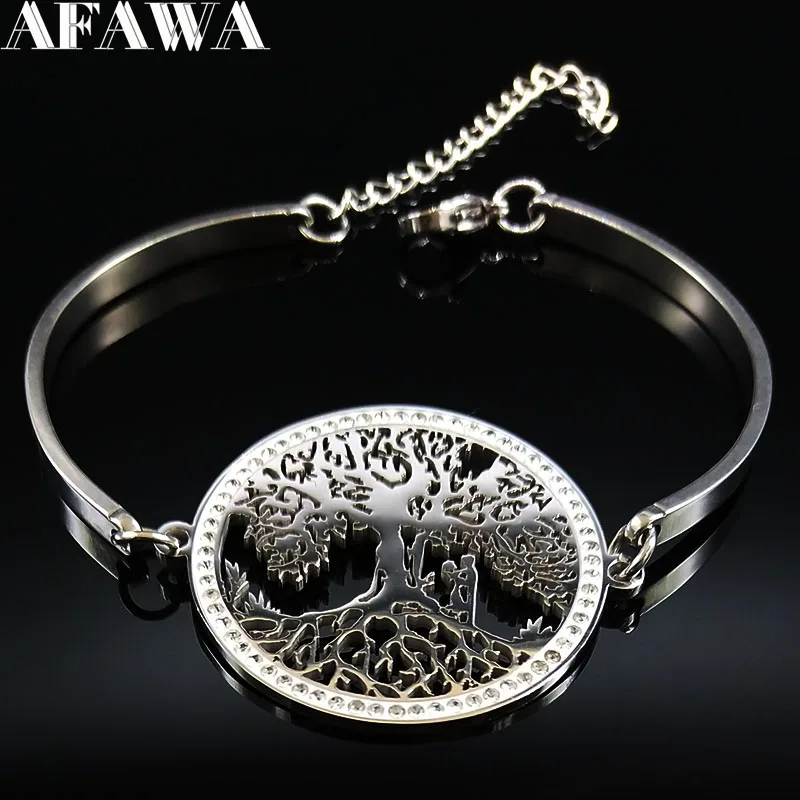 2024 Fashion Tree of Life Stainless Steel Crystal Bangles for Women Silver Color Bracelets & Bangles Jewelry pulsera B22S03
2024 Fashion Tree of Life Stainless Steel Crystal Bangles for Women Silver Color Bracelets & Bangles Jewelry pulsera B22S03
