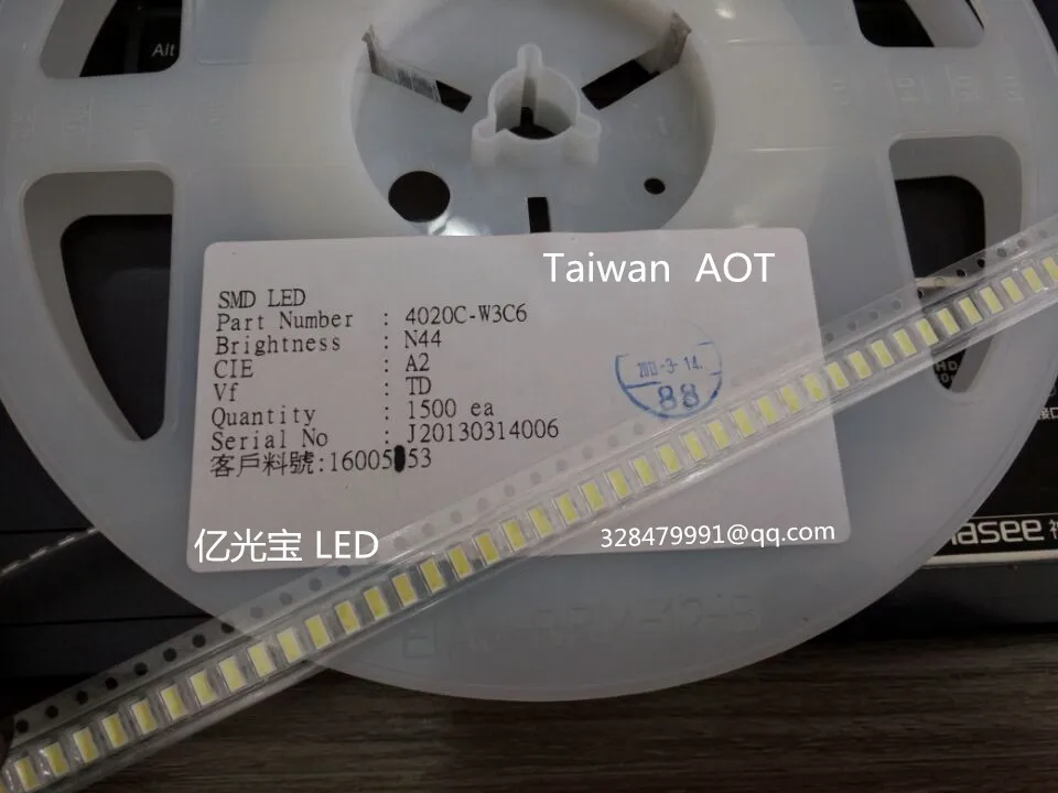 1000Pcs/lot GIO Optoelectronics LED Backlight High Power LED 1W 6V 4020 Cool white 80LM DPA42W0218AG0A/4020C-W3C6 TV Application
1000Pcs/lot GIO Optoelectronics LED Backlight High Power LED 1W 6V 4020 Cool white 80LM DPA42W0218AG0A/4020C-W3C6 TV Application