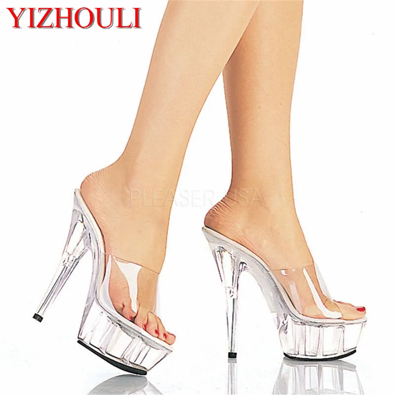 Fashion high heels 15cm wedding shoes, waterproof platform crystal transparent women's Slippers
Fashion high heels 15cm wedding shoes, waterproof platform crystal transparent women's Slippers