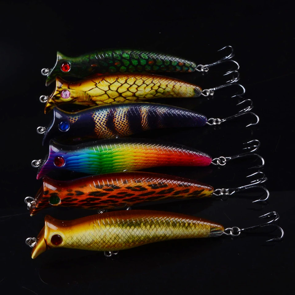 6pcs Hard Popper Fishing Lure 12cm 20.7g Topwater Crankbait Wobblers Isca Artificial Bait For Bass Carp Pikes Lures 3D Eyes
6pcs Hard Popper Fishing Lure 12cm 20.7g Topwater Crankbait Wobblers Isca Artificial Bait For Bass Carp Pikes Lures 3D Eyes