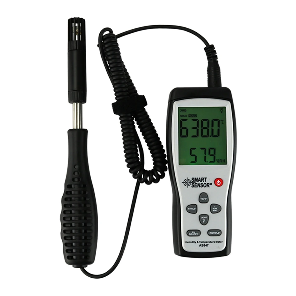 AS847 Split Digital Hygrometer Humidity Meter 2 IN 1 K Type Thermocouple Gauge Temperature Sensor Accurate Laboratorial Engineer
AS847 Split Digital Hygrometer Humidity Meter 2 IN 1 K Type Thermocouple Gauge Temperature Sensor Accurate Laboratorial Engineer