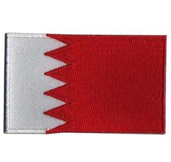 Bahrain Flag Embroidery Patch MOQ50pcs Made by Twill with Flat Broder and Iron On Backing free shipping by Post
Bahrain Flag Embroidery Patch MOQ50pcs Made by Twill with Flat Broder and Iron On Backing free shipping by Post