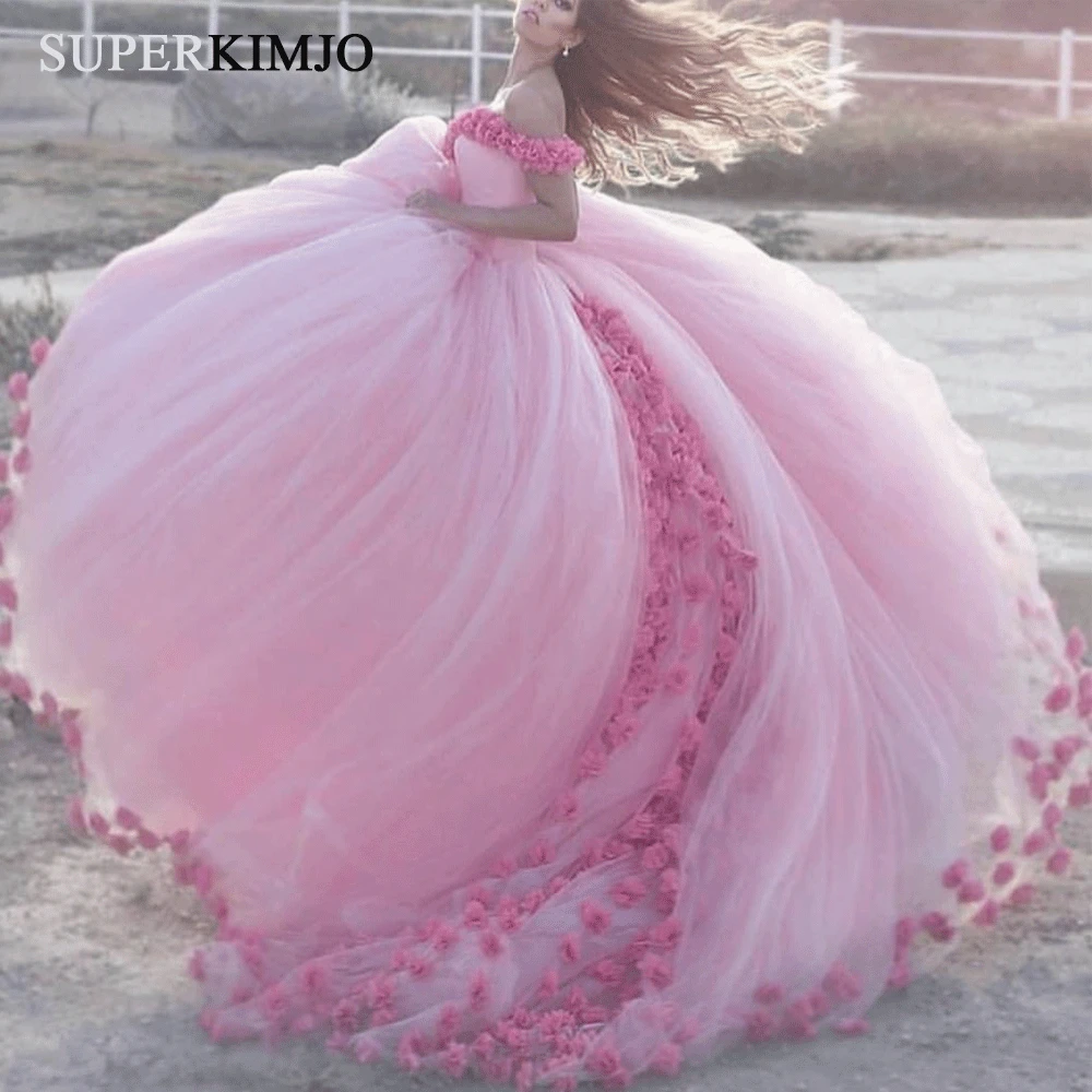 SuperKimJo Ball Gown Wedding Dresses Pink Handmade Flowers Elegant Boho Luxury Princess Wedding Gown Vestido De Noiva
SuperKimJo Ball Gown Wedding Dresses Pink Handmade Flowers Elegant Boho Luxury Princess Wedding Gown Vestido De Noiva
