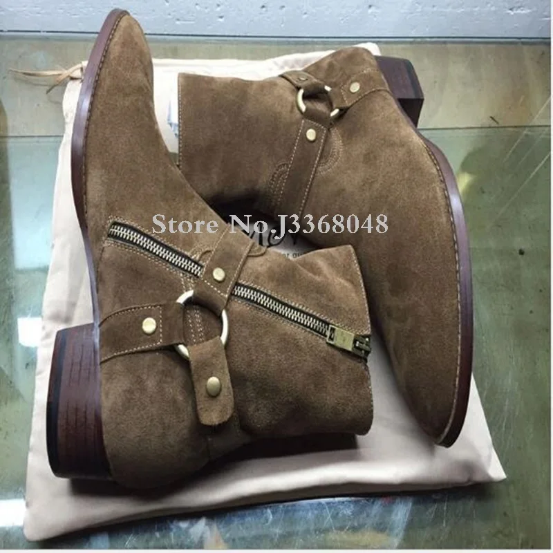 Autumn Winter Suede Leather Boots Chains Harness Men Boots Square Heel Ankle Boots Side Zip Men Fashion Chelsea Couple Shoes
Autumn Winter Suede Leather Boots Chains Harness Men Boots Square Heel Ankle Boots Side Zip Men Fashion Chelsea Couple Shoes