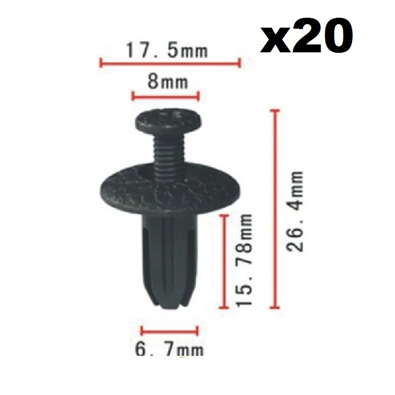 20x Для Honda винтовой растягивающийся Зажим 7 мм/нейлоновый шпунт
20x Для Honda винтовой растягивающийся Зажим 7 мм/нейлоновый шпунт